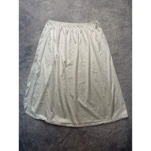vintage Vanity Fair White Nylon Lace Trim Half Slip Skirt sz M Made in USA